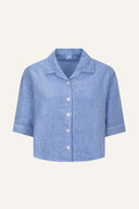 Relaxed Fit Boxy Short-Sleeved Linen Shirt - PACIFIC SO - 35886 - 6