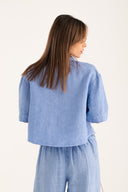 Relaxed Fit Boxy Short-Sleeved Linen Shirt - PACIFIC SO - 35886 - 3