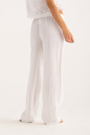 Pantaloni morbidi in lino con coulisse