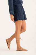 Elasticized Waisted Shorts - NAVY BLUE  - 35707 - 3