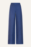 Wide-Leg Linen Trousers - INK SOFT F - 35710 - 6