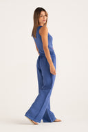 Wide-Leg Linen Trousers - INK SOFT F - 35710 - 5