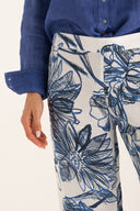 Wide-Leg Linen Trousers - WASHED-BLU - 35711 - 4