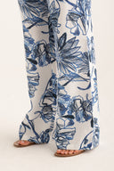 Wide-Leg Linen Trousers - WASHED-BLU - 35711 - 5