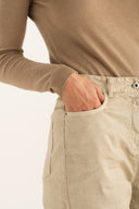 High-Waisted Five-Pocket Wide-Leg Linen Trousers - CORDA - 35891 - 5