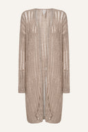 Relaxed Fit Open-Knit Long-Line Cardigan - NUT - 33622 - 7
