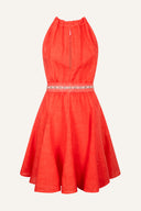 Regular fit sleeveless halter mini dress with bow closure - ANEMONE - 35899 - 6