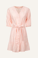 Regular fit 3/4 sleeve embroidered shirt dress - BOUQUET - 35194 - 5