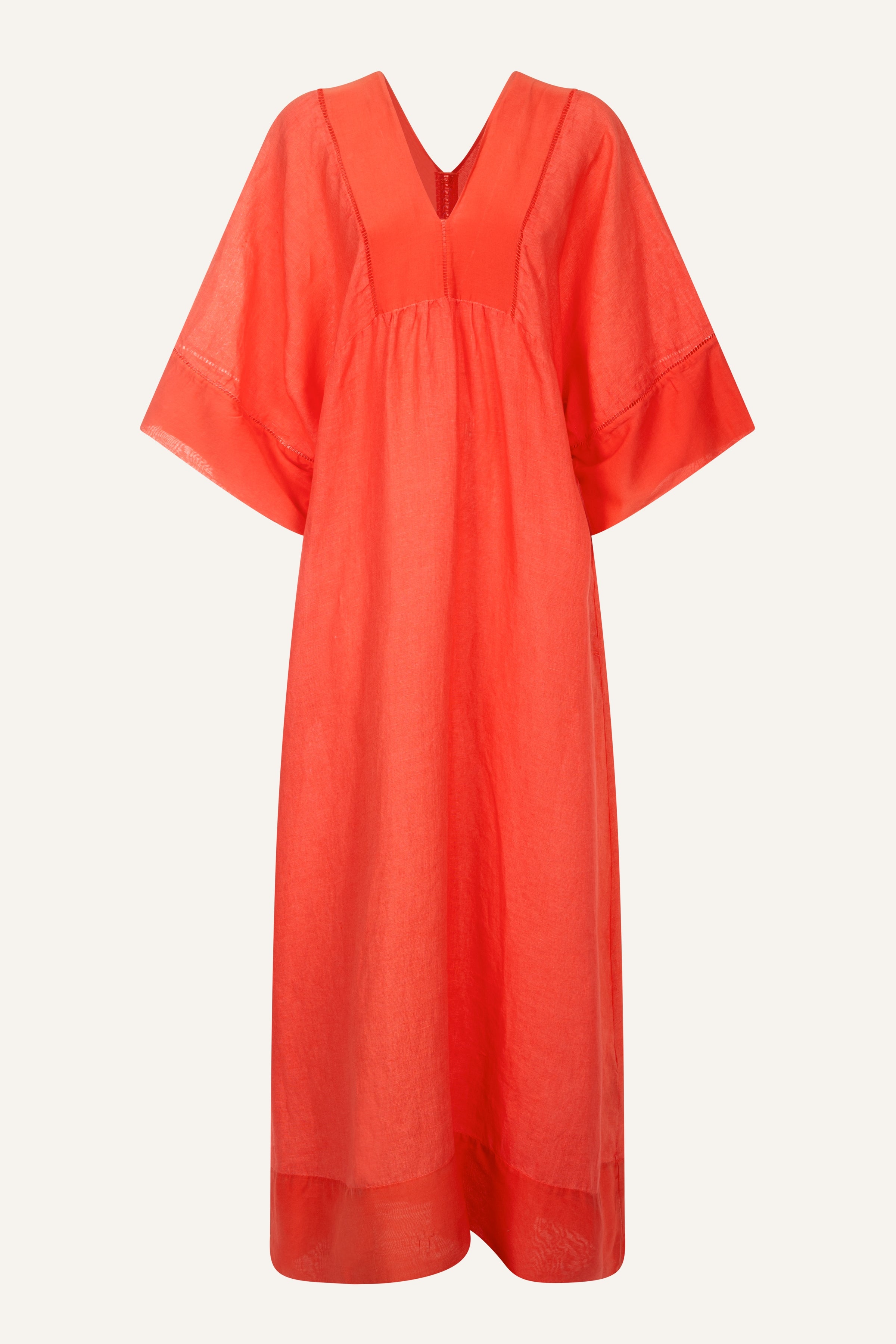 Relaxed A-line V-neck Linen Caftan Maxi Dress – 120% Lino Relaxed A-line V-neck Linen Caftan Maxi Dress – 120% Lino