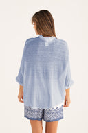 Regular fit linen shirt with button closure - PLACID BLU - 33644 - 3