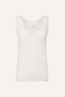 Jersey Linen Tank Top - WHITE SOLI - 33664 - 4