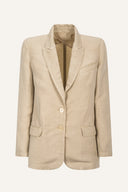 Slim fit linen blazer with notch lapels and two-button closure - CORDA - 35717 - 5
