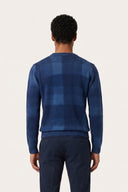 Airbrushed Check Wool Fleece Crew-Neck Sweater - ECLIPSE CH - 37150 - 2