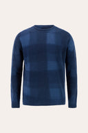Airbrushed Check Wool Fleece Crew-Neck Sweater - ECLIPSE CH - 37150 - 4