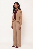 Sheer Viscose Crêponne Tie-Neck Blouse - BAROLO - 37154 - 3