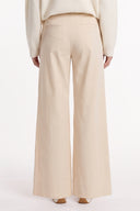 Comfort Bull Cotton Wide-Leg Pants - ECRU' - 37156 - 2