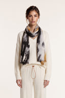 Abstract Printed Ultra-Fine Wool Scarf - SARI CARAM - 37554 - 1