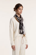 Abstract Printed Ultra-Fine Wool Scarf - SARI CARAM - 37554 - 2