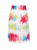 Print Smocked Midi Skirt - 1