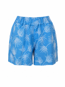 Floral Embroidery Linen Shorts - 1