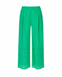 Linen Trousers with Broderie Anglaise - 1