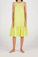 Linen Sleeveless Dress with Ruffle Hem - CITRON - 36565 - 1