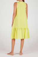 Linen Sleeveless Dress with Ruffle Hem - CITRON - 36565 - 2