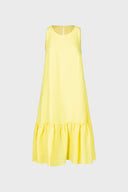 Linen Sleeveless Dress with Ruffle Hem - CITRON - 36565 - 3