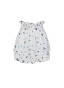 Printed Mini Skirt with Ruffles - WHITE - 36569 - 1
