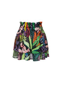 Print Smocked Mini Skirt - WASHED - 36575 - 3