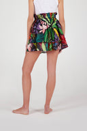 Print Smocked Mini Skirt - WASHED - 36575 - 2
