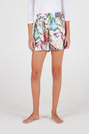 Printed Linen Tropical Shorts - WASHED - 36562 - 1