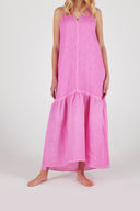 Linen Sleeveles Halter Maxi Dress - LIPSTICK SOFT FADE - 36564 - 1