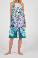 Print Halter Linen Dress - WASHED - 36572 - 1